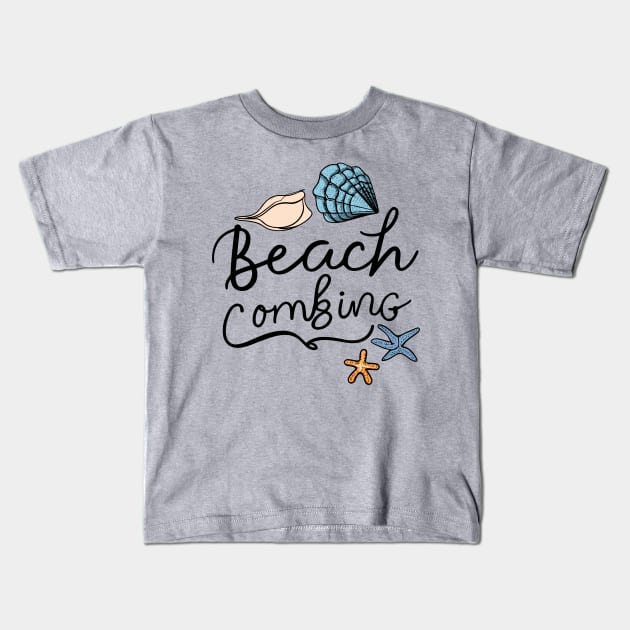 Shell Collector Beachcombers - Beachcombing Seashell Collecting Kids T-Shirt by stickercuffs